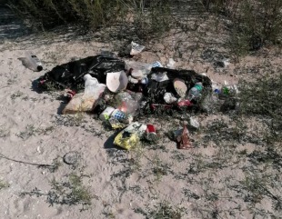 Munți de gunoaie pe plaja Vadu