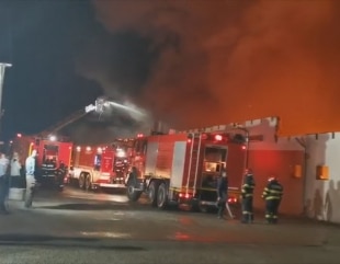 Brutărie mistuită de flăcări