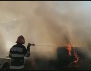 Incendiu puternic astăzi în Tulcea
