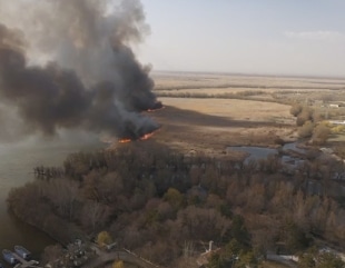 Delta Dunării cuprinsă de flăcări