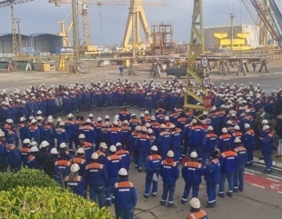 Proteste la Șantierul Naval Damen