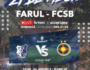 Farul – FCSB, pe un ecran imens în Parcul de la Gară