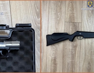 Prins în flagrant cu arme