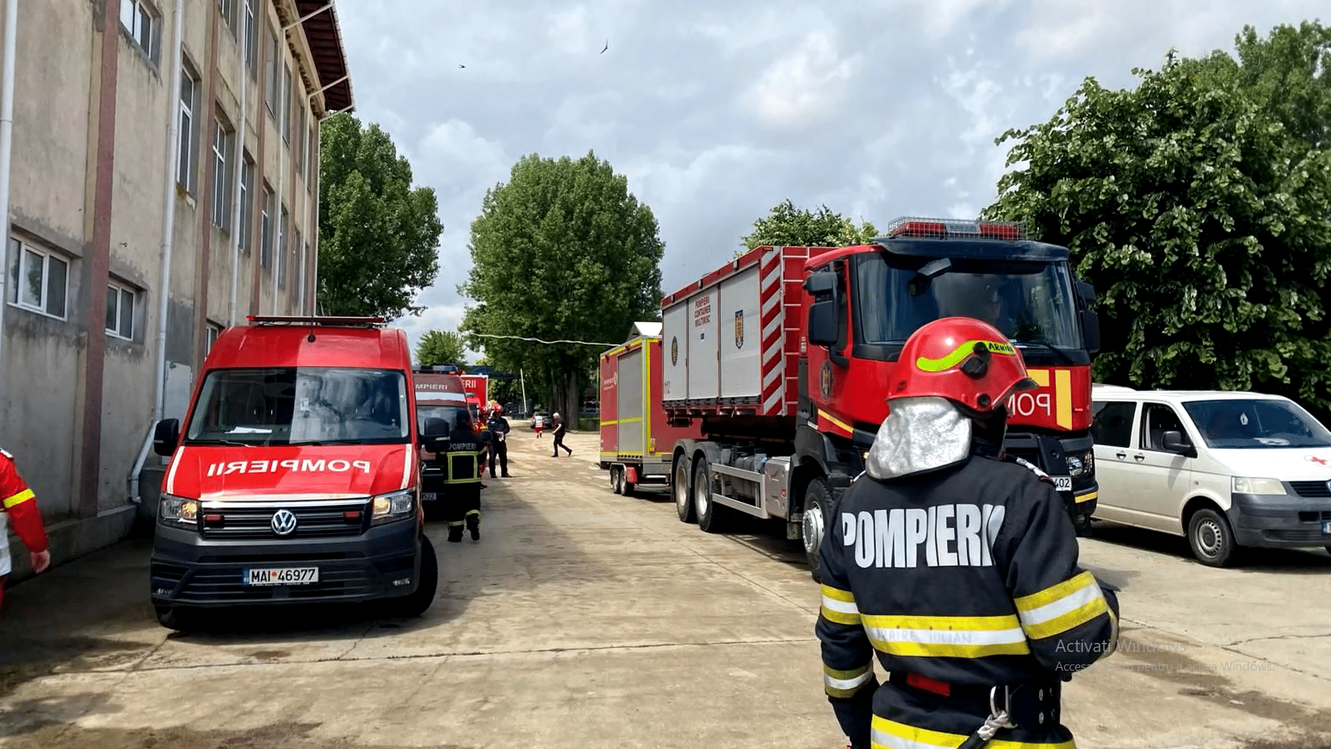 ISU Tulcea a desfășurat un exercițiu de salvare la o fabrică de confecții