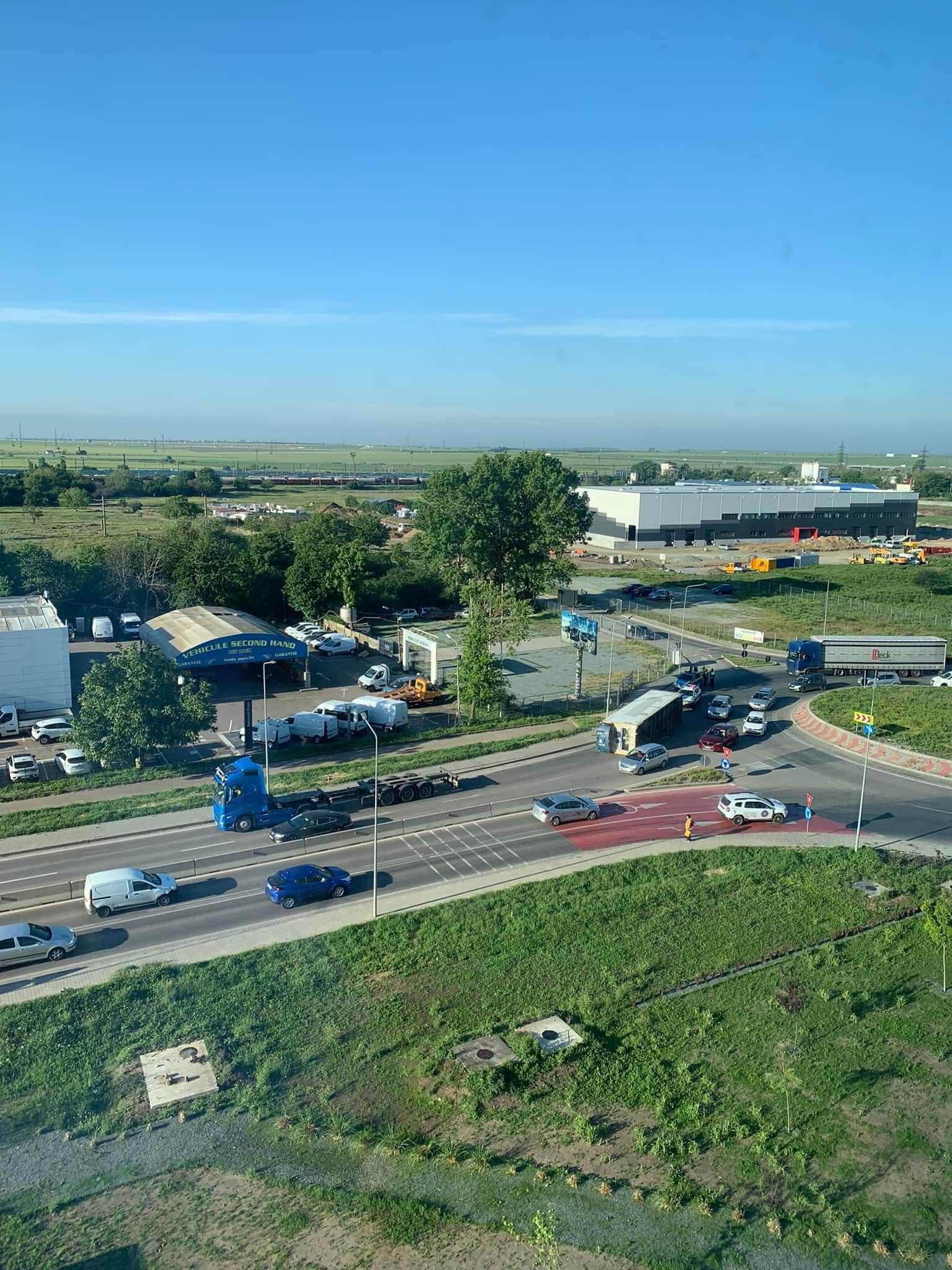 Un container a căzut pe șosea la intrare in Constanța
