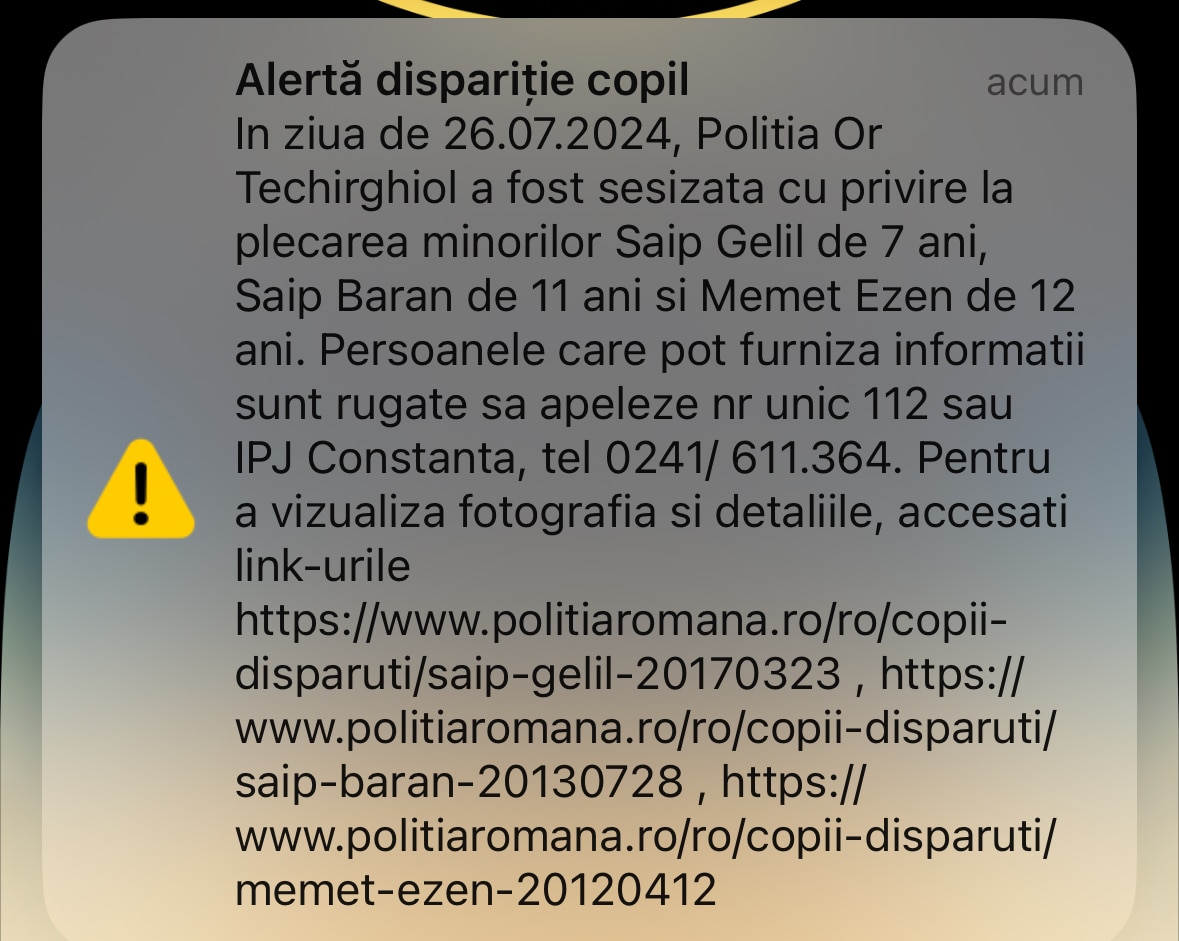 UPDATE: Au fost găsiți cei patru minori din Mereni