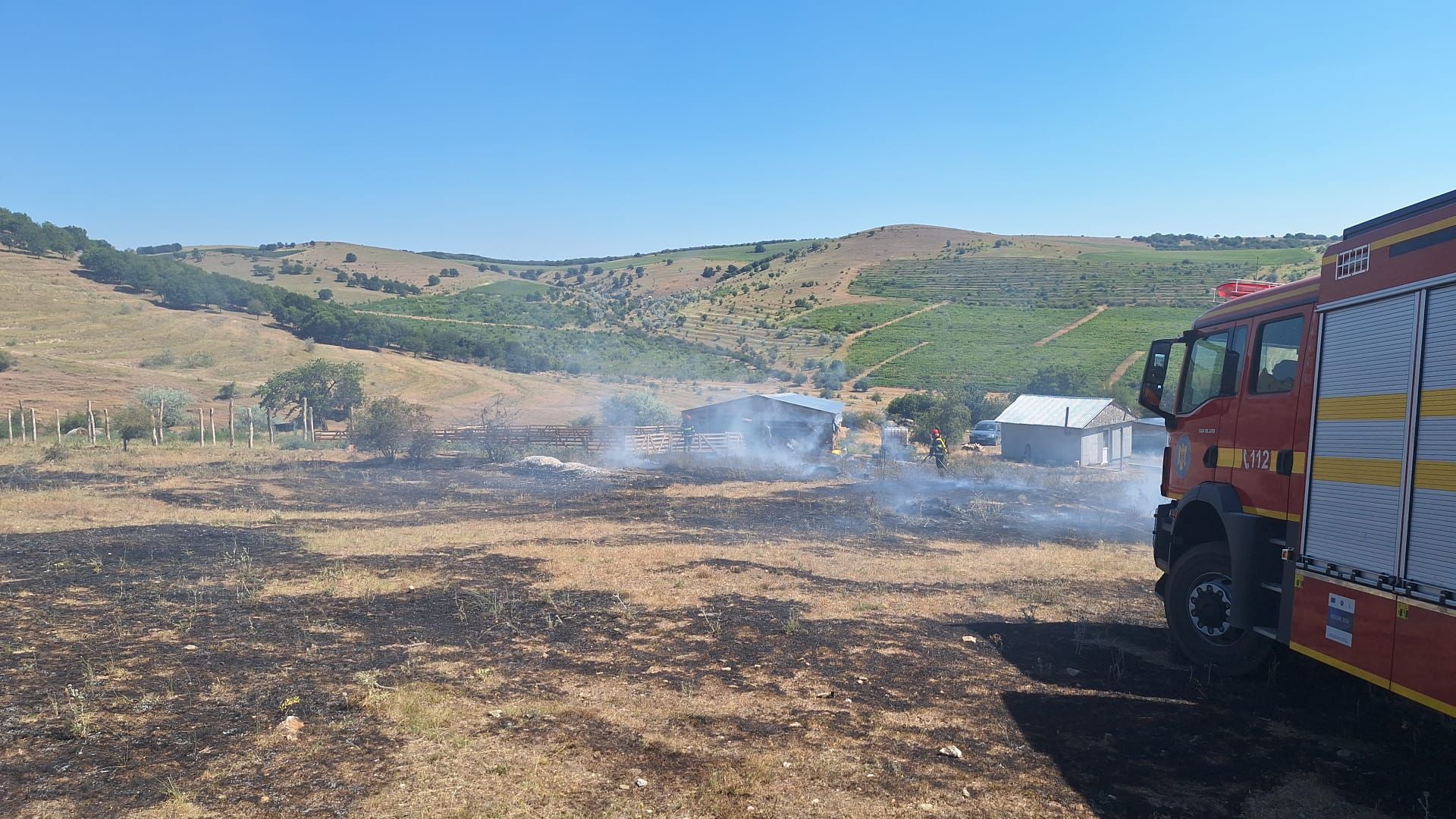 Tulcea: Incendiu de vegetație, în localitatea Cerna