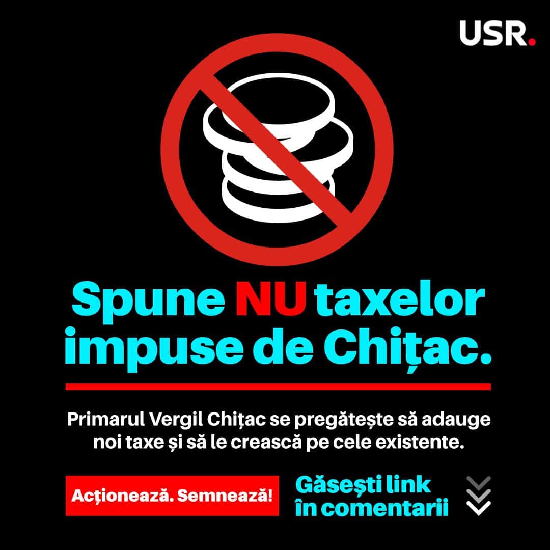 USR Constanța a lansat petiția prin care invită constănțenii să spună „NU“ noilor taxe impuse de primarul Chițac