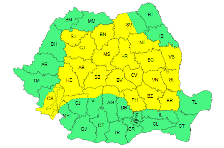 ANM a emis noi avertizări de furtuni, ploi torențiale și caniculă