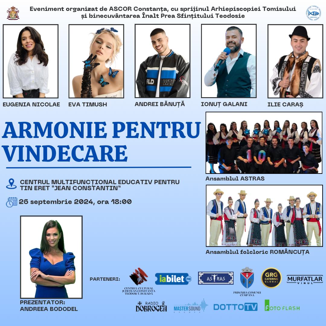 Concert caritabil: „Armonie pentru vindecare”