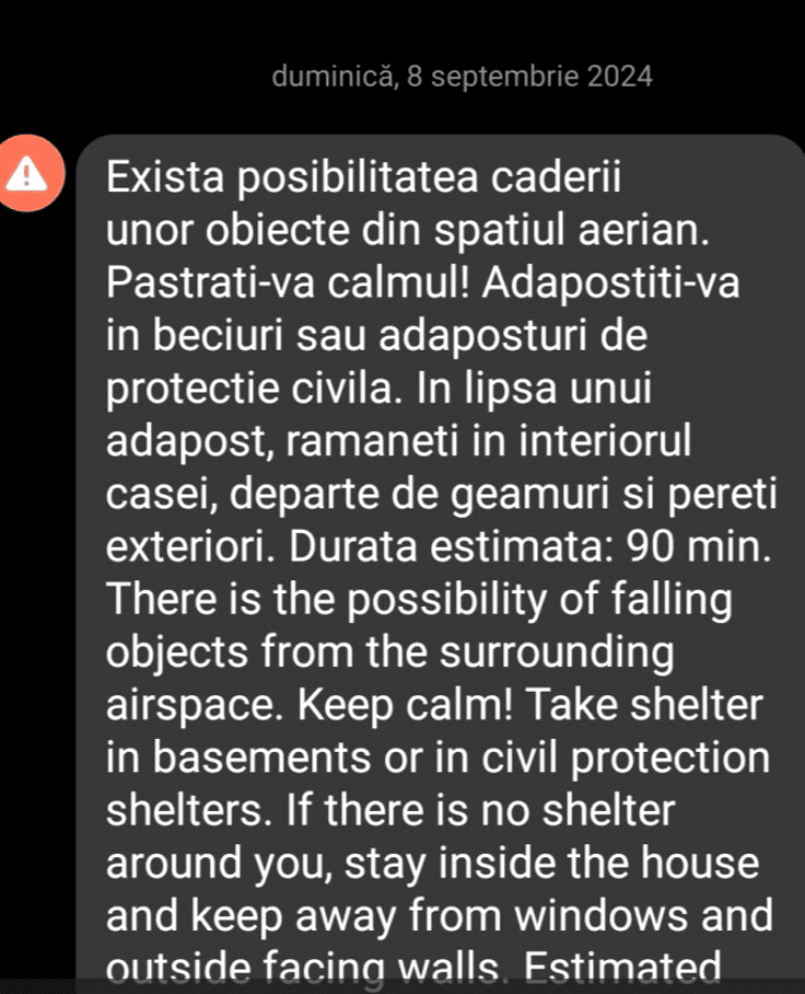 RO-ALERT pe litoral: Dronă rusească în spațiul românesc