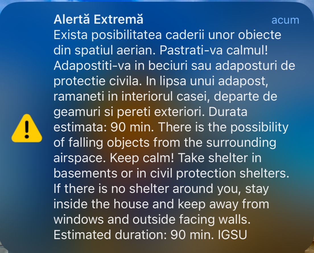 Dronă rusească deasupra României