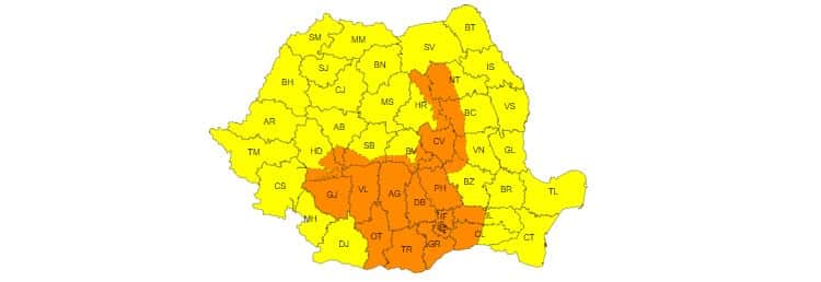 Cod galben de instabilitate atmosferică și ploi în Dobrogea
