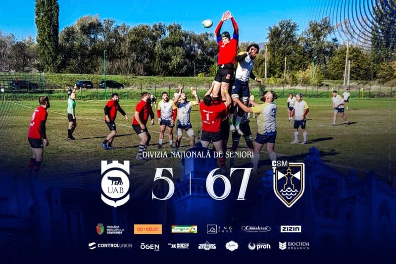 Rugby | CSM Constanța continuă seria impresionantă de victorii: succes categoric în fața echipei CSU Alba Iulia, scor 67-5