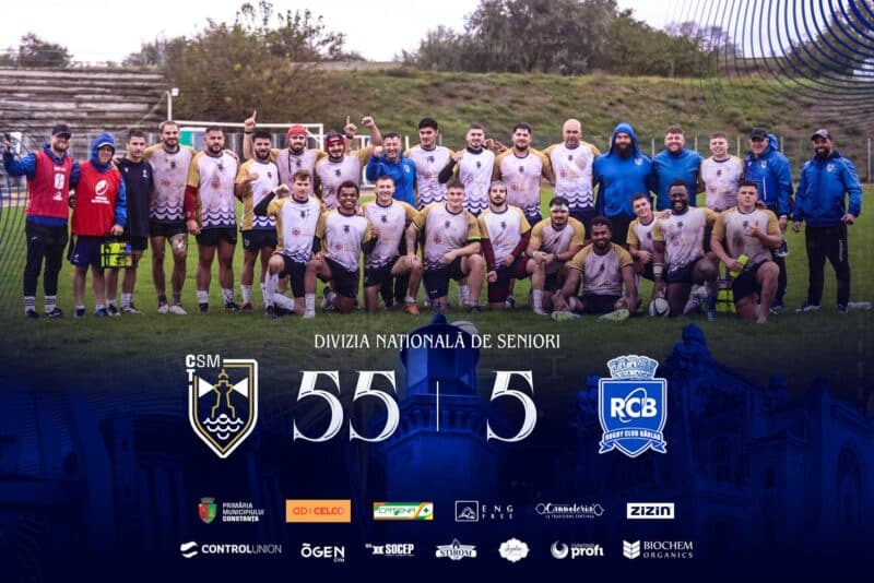 CSM Constanța continuă seria victoriilor în Divizia Națională de Seniori la rugby: 55-5 împotriva RC Bârlad