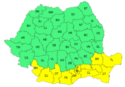 ANM: Cod galben de vânt pentru Constanța