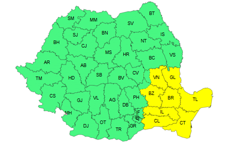 ANM: Constanța și Tulcea, sub cod galben de ninsori viscolite, polei și vânt