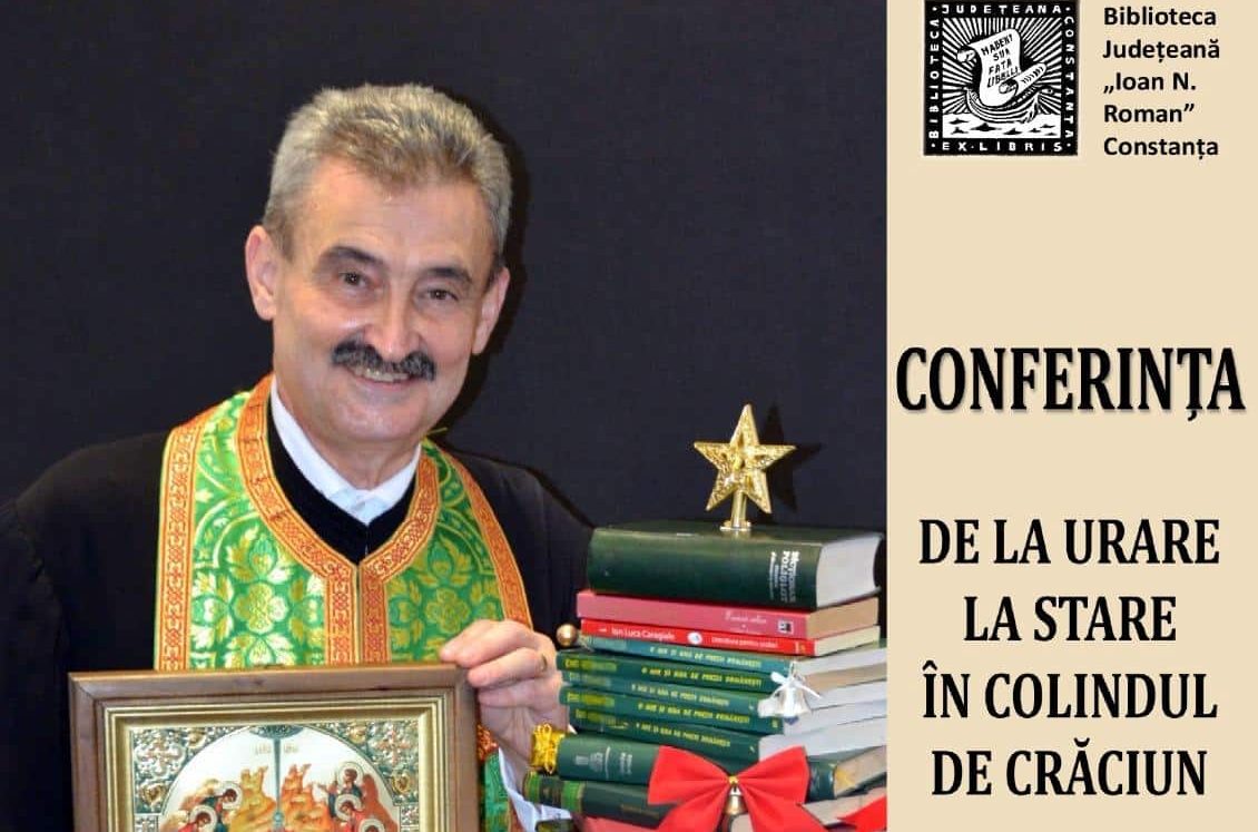 „De la urare la stare în Colindul de Crăciun”, a doua conferință a părintelui Marius Moșteanu la Biblioteca Județeană Constanța