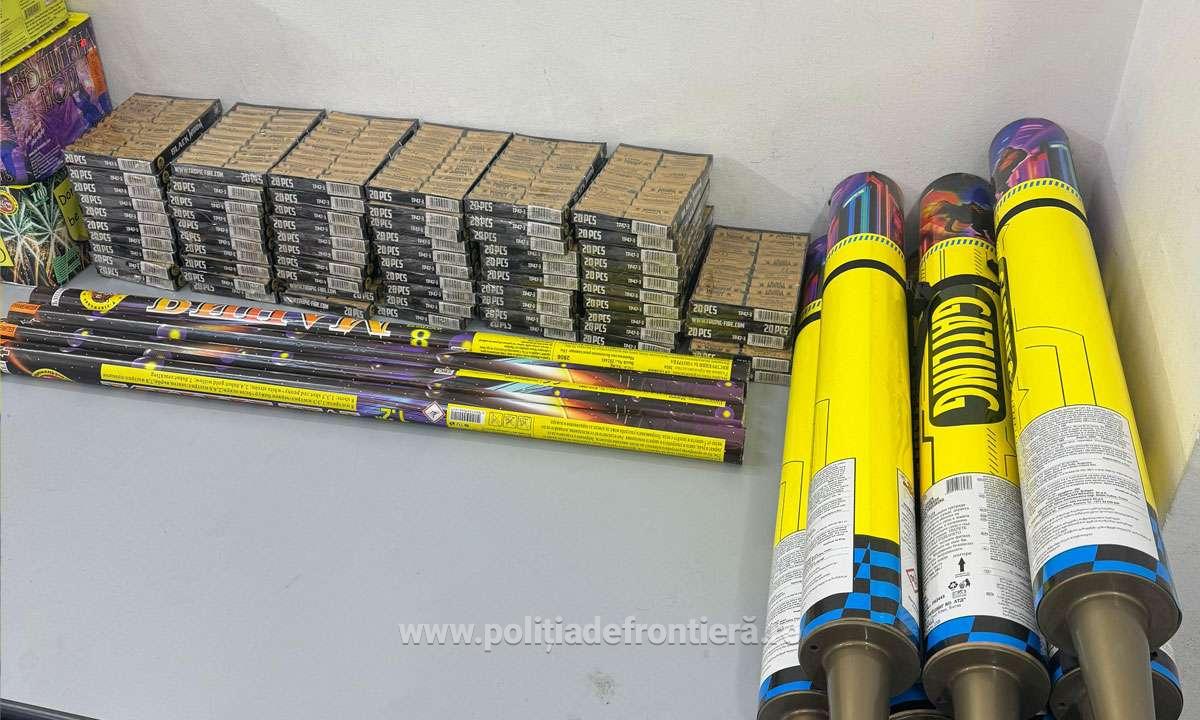 Materiale pirotehnice fără autorizaţie, descoperite la PTF Giurgiu-Ruse