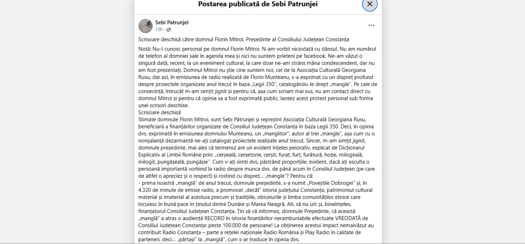 F. Mitroi: Proiectele culturale, “mangle”. Reacția ONG-urilor