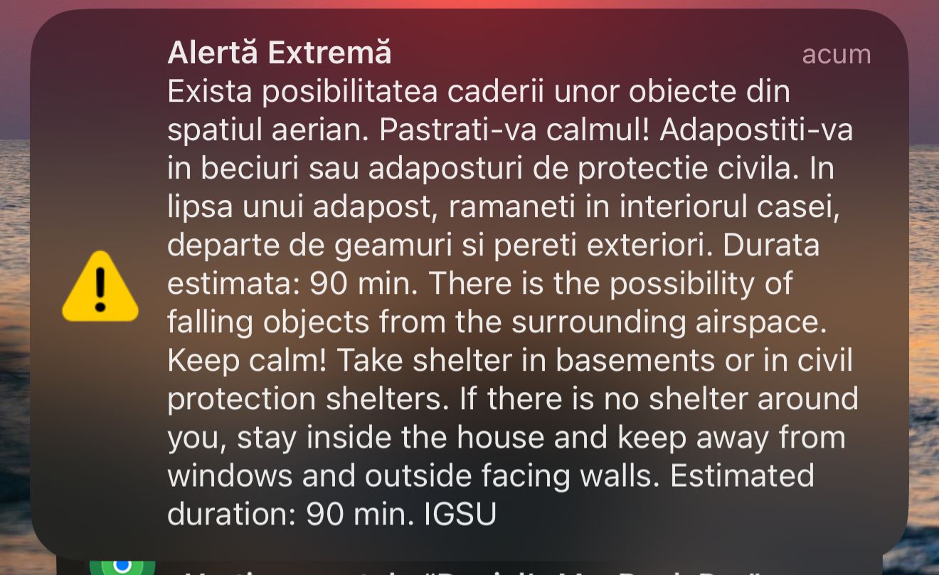 Atac cu drone. RO-Alert la Tulcea