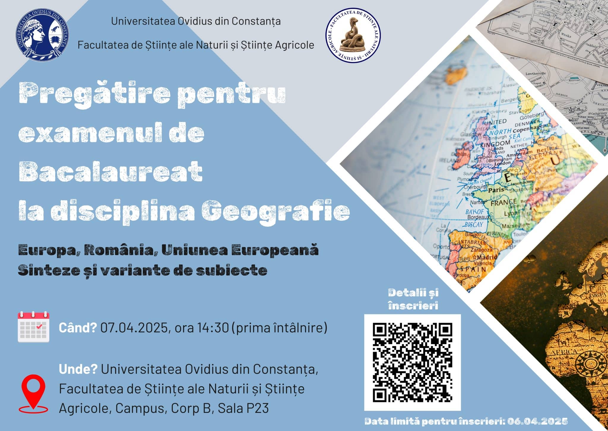 Universitatea Ovidius oferă pregătire gratuită pentru Bacalaureat la Geografie și Biologie