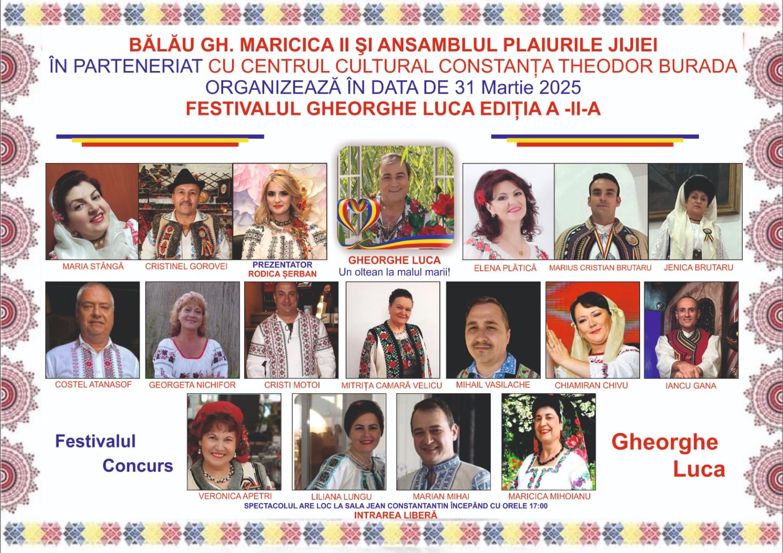 Festivalul Concurs de Muzică Populară „Gheorghe Luca” revine la Centru Jean Constantin pentru a doua ediție