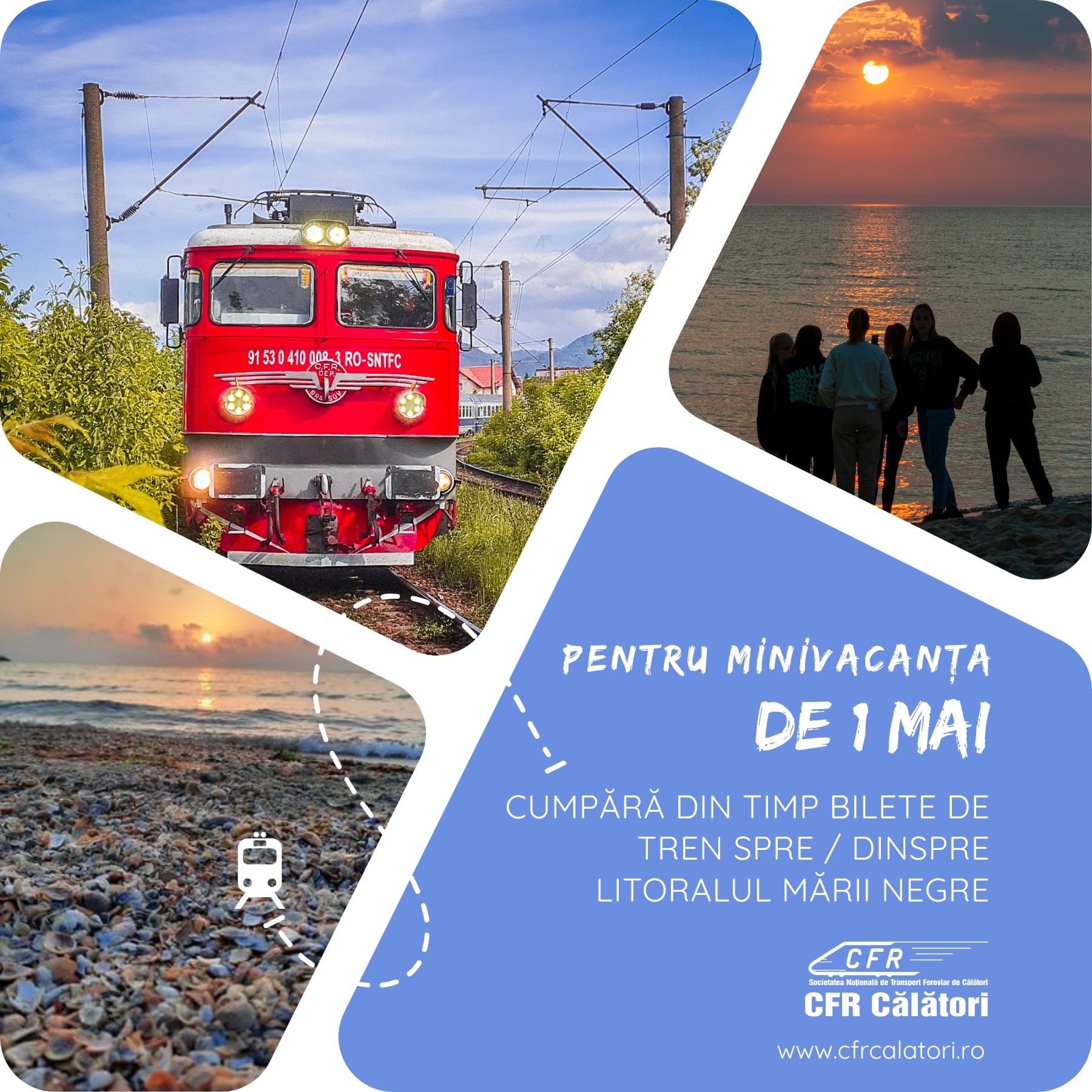 CFR Călători suplimentează trenurile către litoral de 1 Mai: Legături directe din București și alte orașe