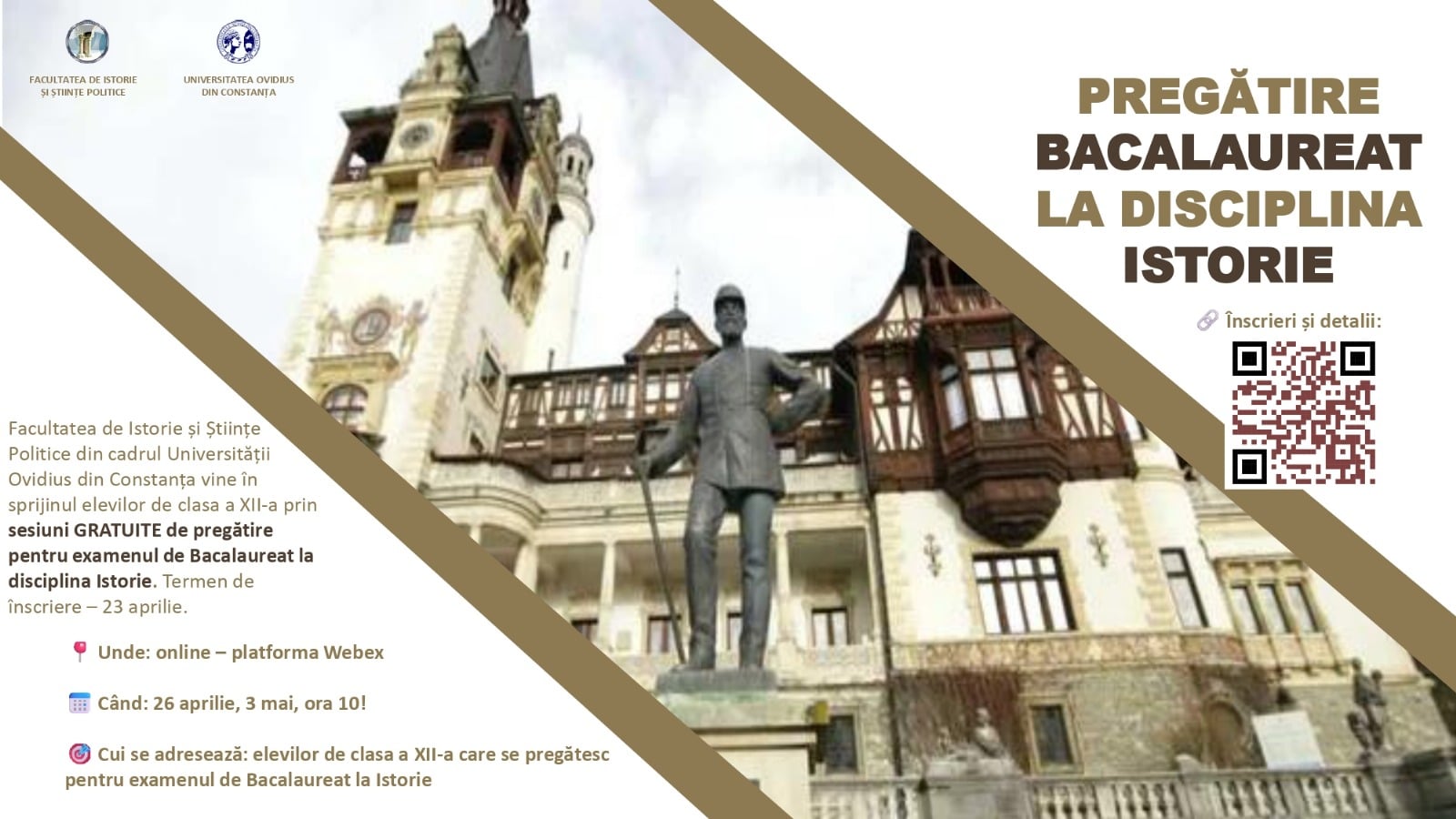Ședințe gratuite de pregătire la Istorie pentru Bacalaureat la Universitatea Ovidius