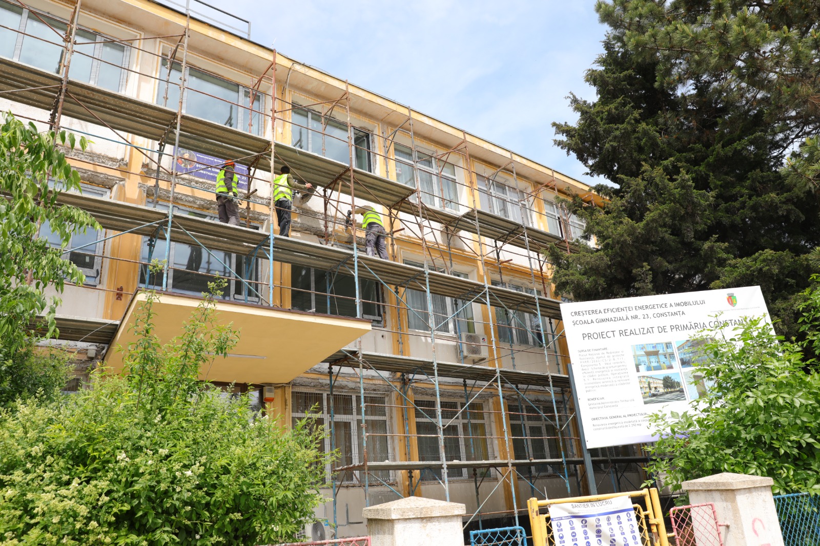 FOTO. Modernizare cu bani din PNRR: Școala „Constantin Brâncoveanu” din Constanța, în plin proces de renovare