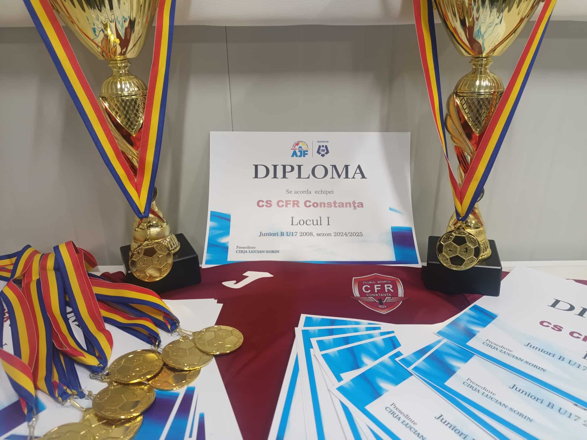 Echipa de juniori U17 a Clubului Sportiv CFR Constanța, câștigătoare a Campionatului Județean de Fotbal