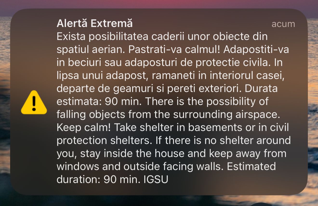 Atac cu drone rusești în apropierea graniței României. RO-Alert emis în nordul județului Tulcea