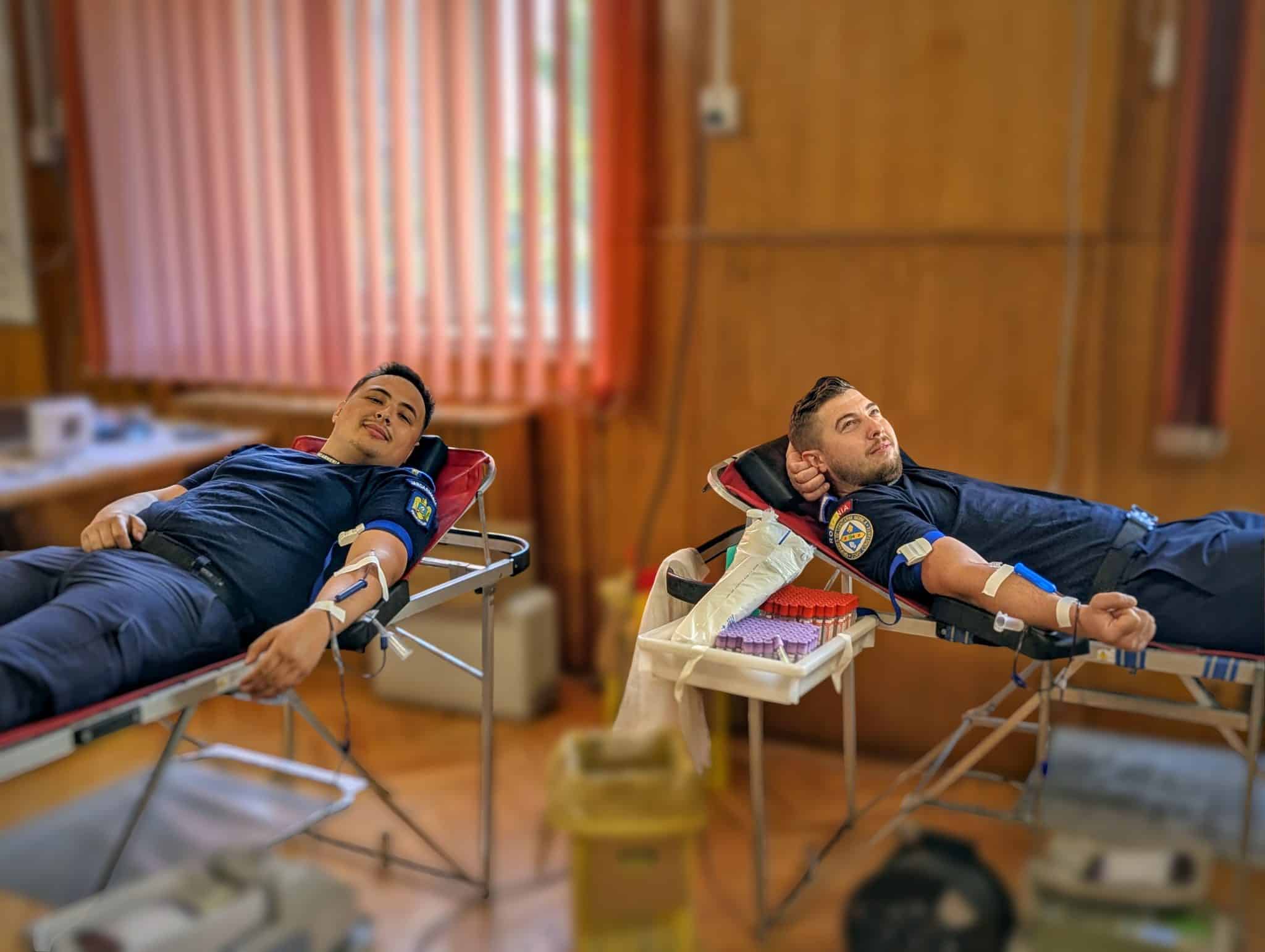 Jandarmii constănțeni au donat sânge: solidaritate în uniformă, la Gruparea Mobilă „Tomis”
