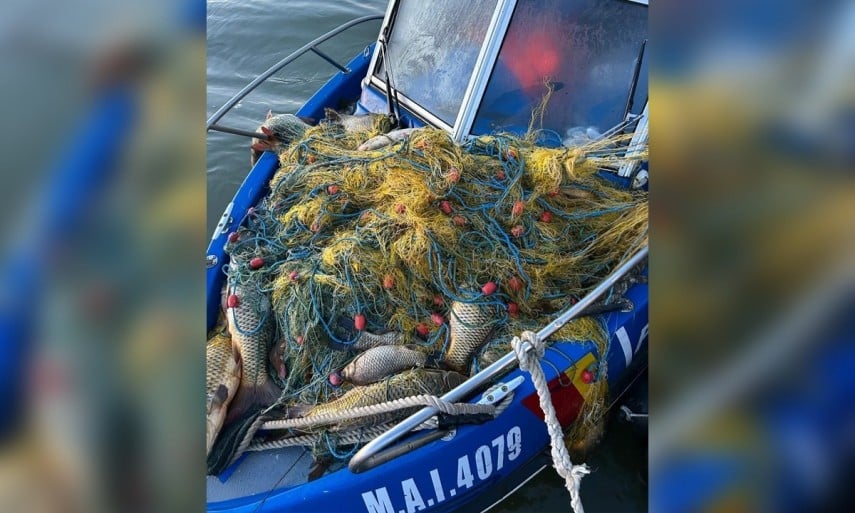 Captură impresionantă în Deltă: plase monofilament și pește confiscate de Garda de Coastă