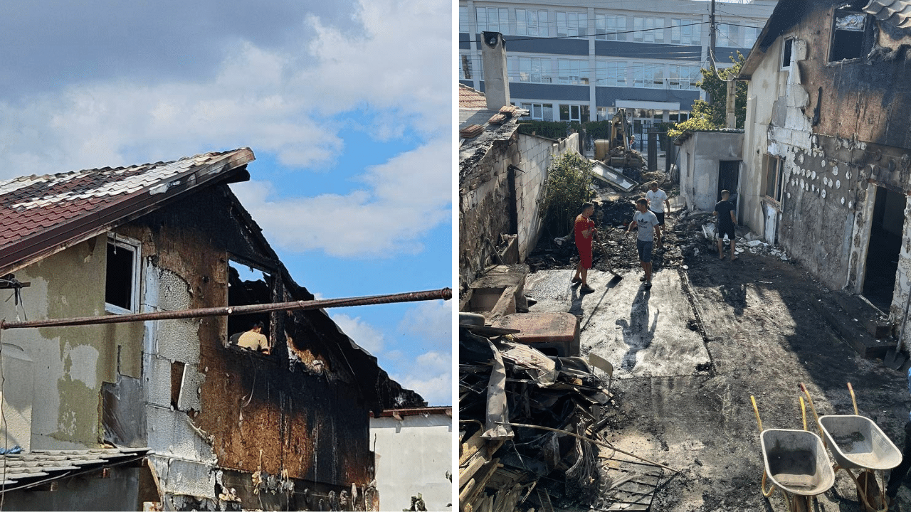 O anexă a unei case din Murfatlar a luat foc: pompierii au intervenit prompt, iar comunitatea s-a mobilizat pentru ajutor