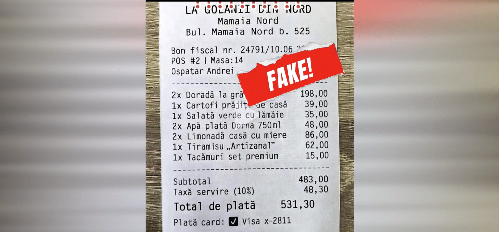Bonul cu prețuri astronomice și „taxă tacâmuri” din Mamaia, un fals demontat de OMD Mamaia Nord