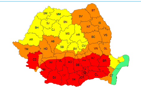 ANM: Cod portocaliu și galben de caniculă pentru Dobrogea și alte regiuni din țară
