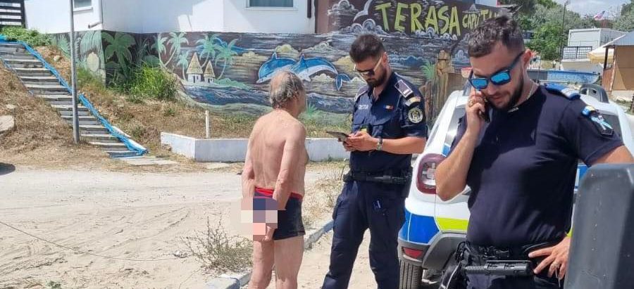 Turist din București încătușat pe plaja din Eforie Sud după ce a ignorat interdicția de a intra în mare