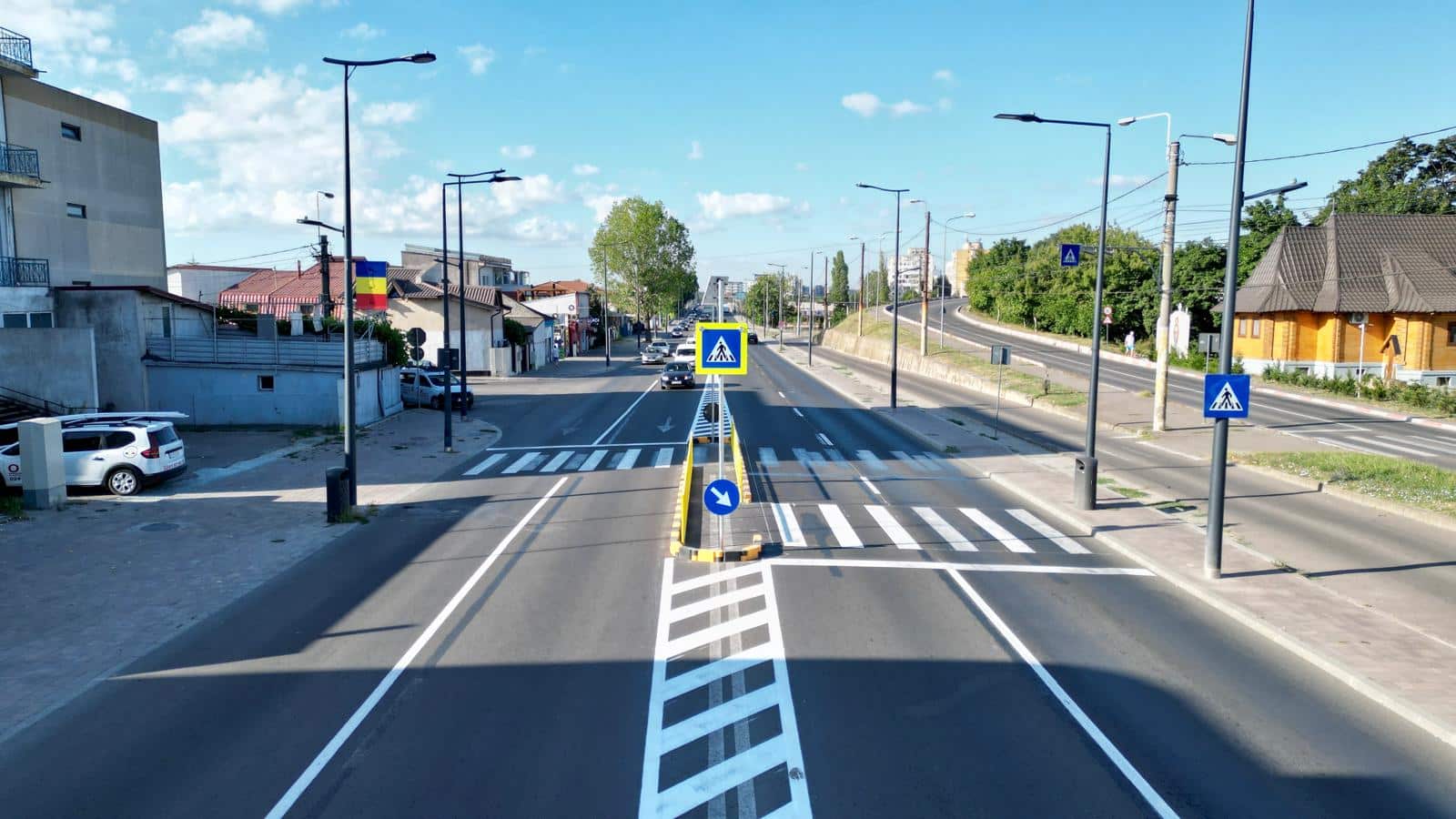 Siguranță rutieră crescută pentru pietoni: scuar median și refugiu protejat pe Șoseaua Mangaliei
