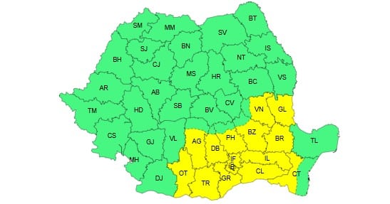 ANM: Cod galben de caniculă și disconfort termic ridicat în județul Constanța