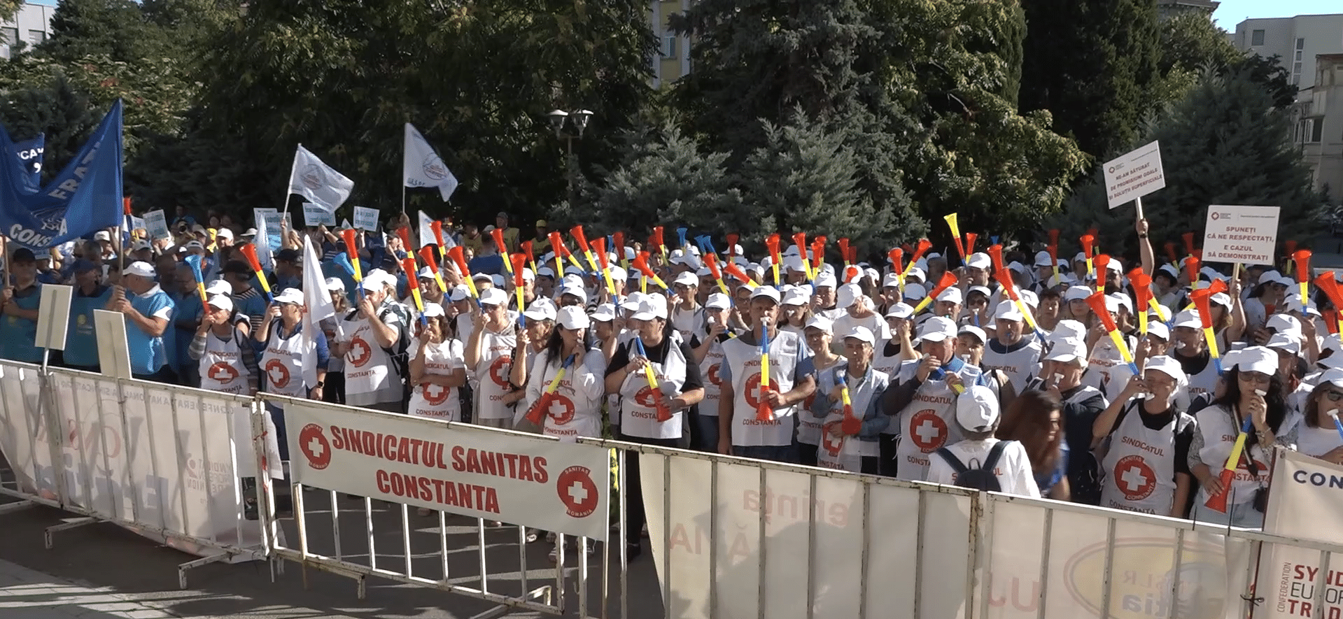 Sute de sindicaliști au protestat la Constanța împotriva austerității