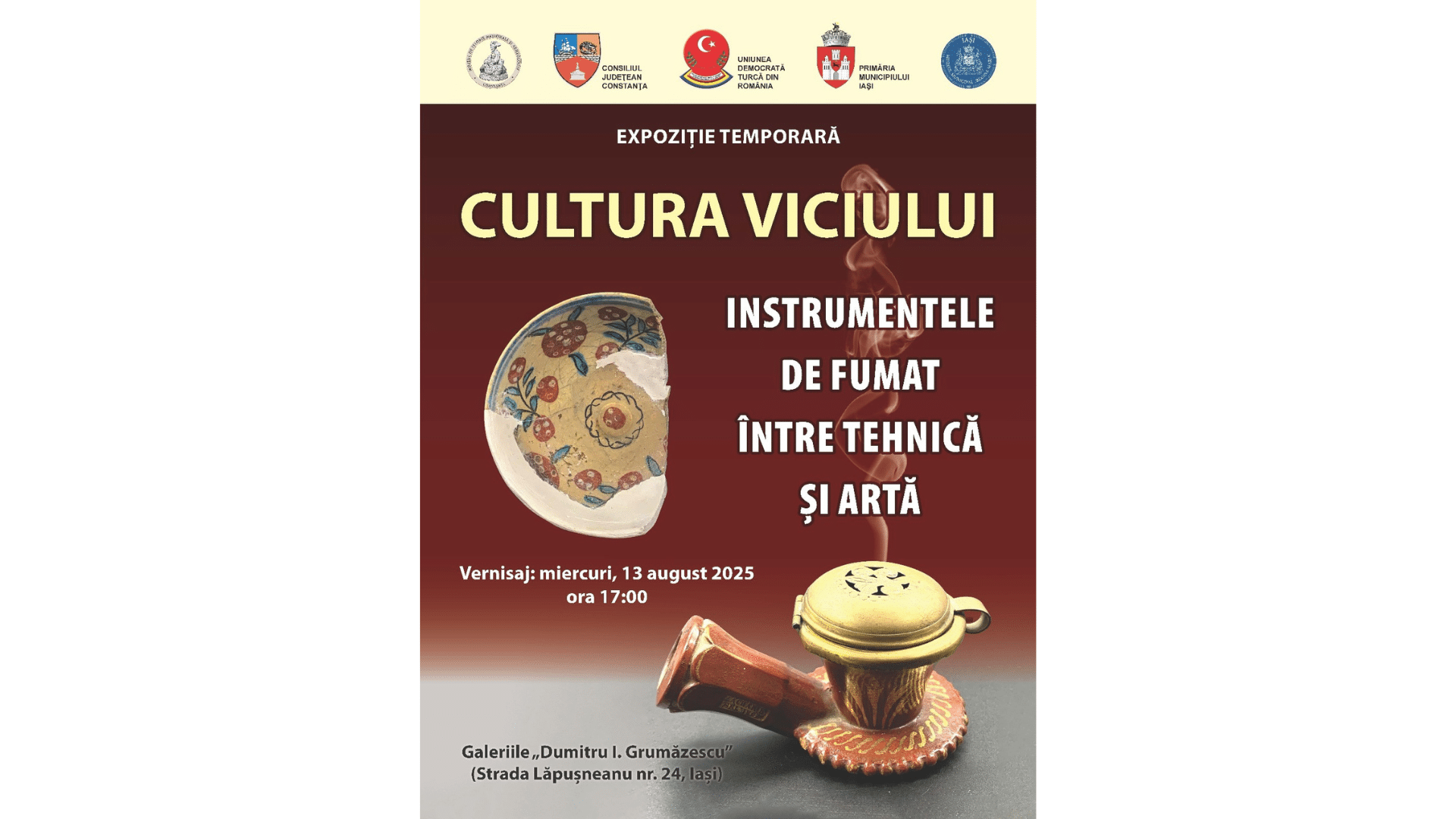 „Cultura Viciului”, expoziție despre instrumentele de fumat din secolele XIX-XX, deschisă publicului la Iași