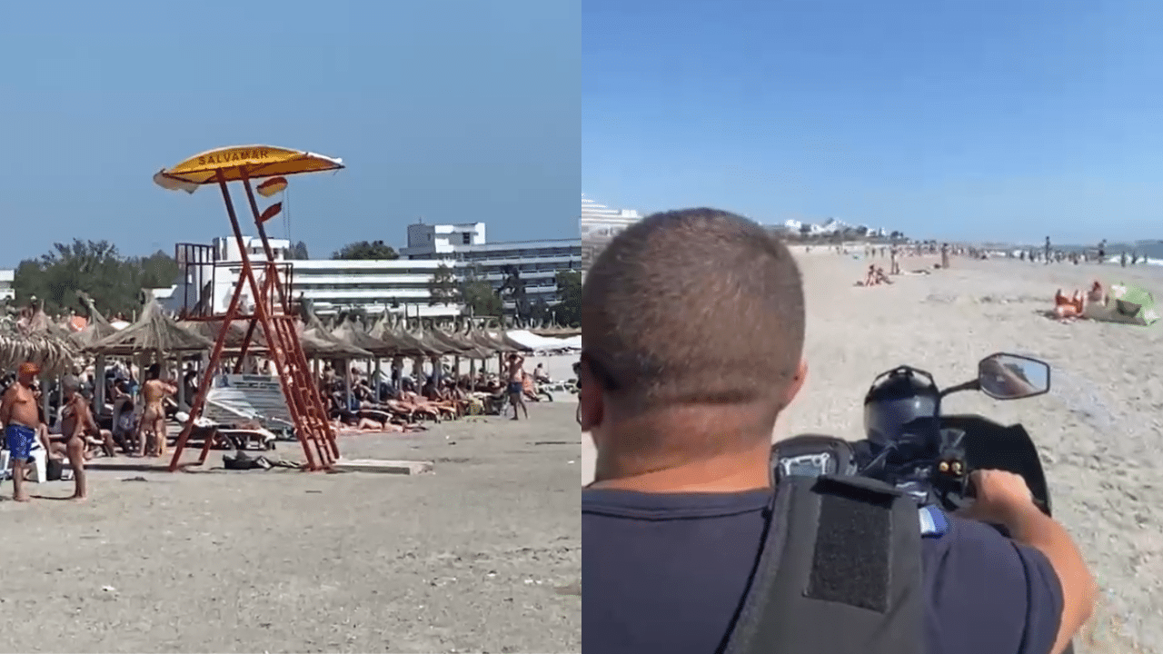 VIDEO. Intervenție a jandarmilor pe plaja din Venus: turist sancționat pentru ignorarea steagului roșu