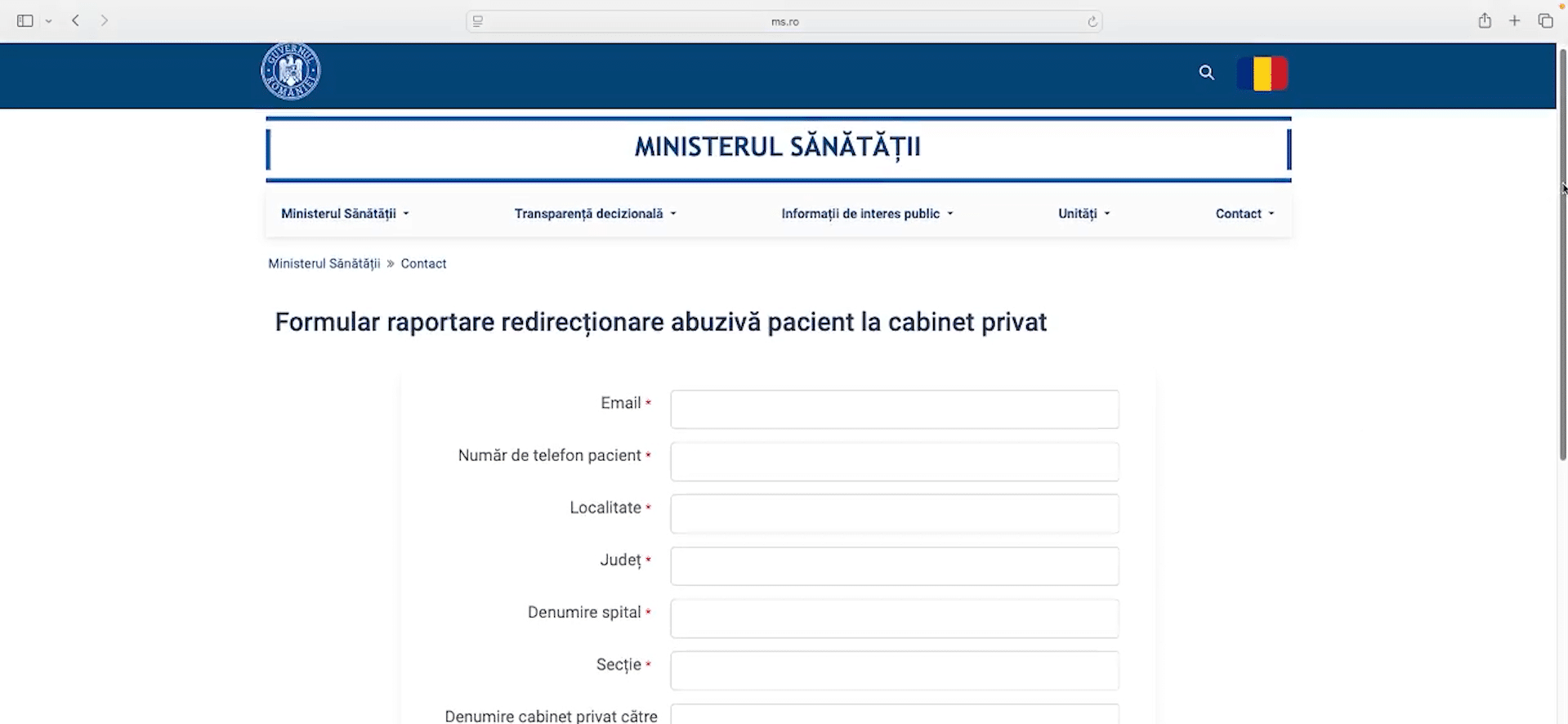 Ministerul Sănătății lansează platformă pentru raportarea încălcării dreptului la liberă alegere