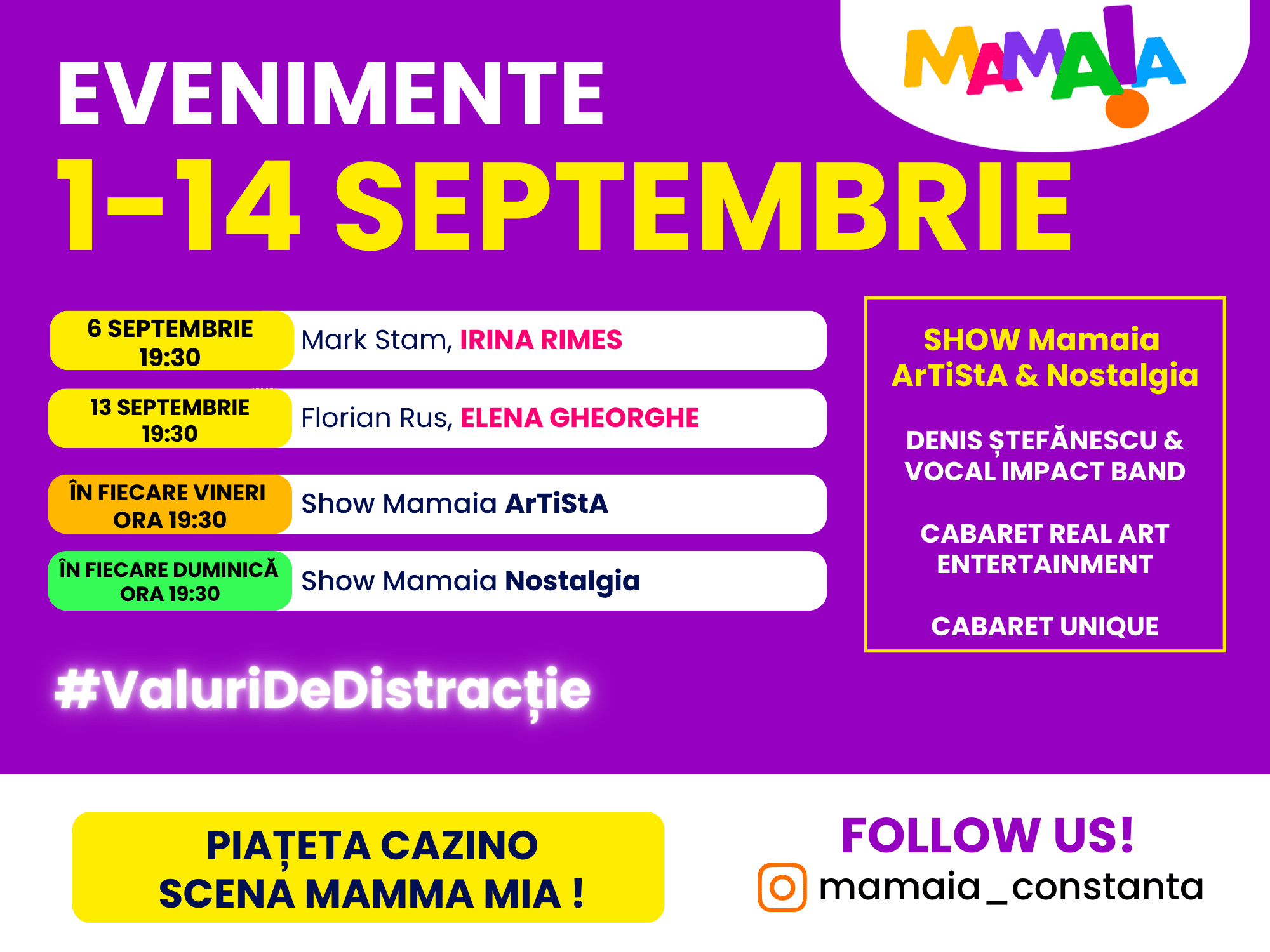 Mamaia, capitala distracției de toamnă. Programul complet al lunii Septembrie