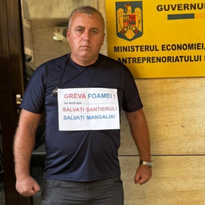Sindicaliștii Damen din nou în stradă! Liderul de sindicat Laurențiu Gobeajă a intrat în greva foamei