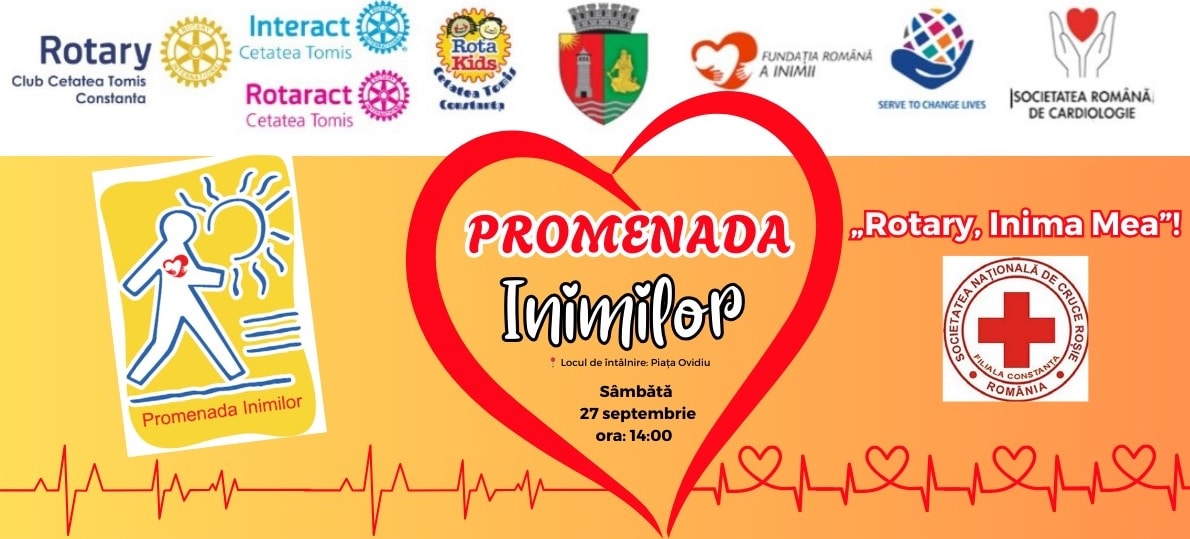 Clubul Rotary Cetatea Tomis Constanța invită constănțenii la „Promenada Inimilor 2025”
