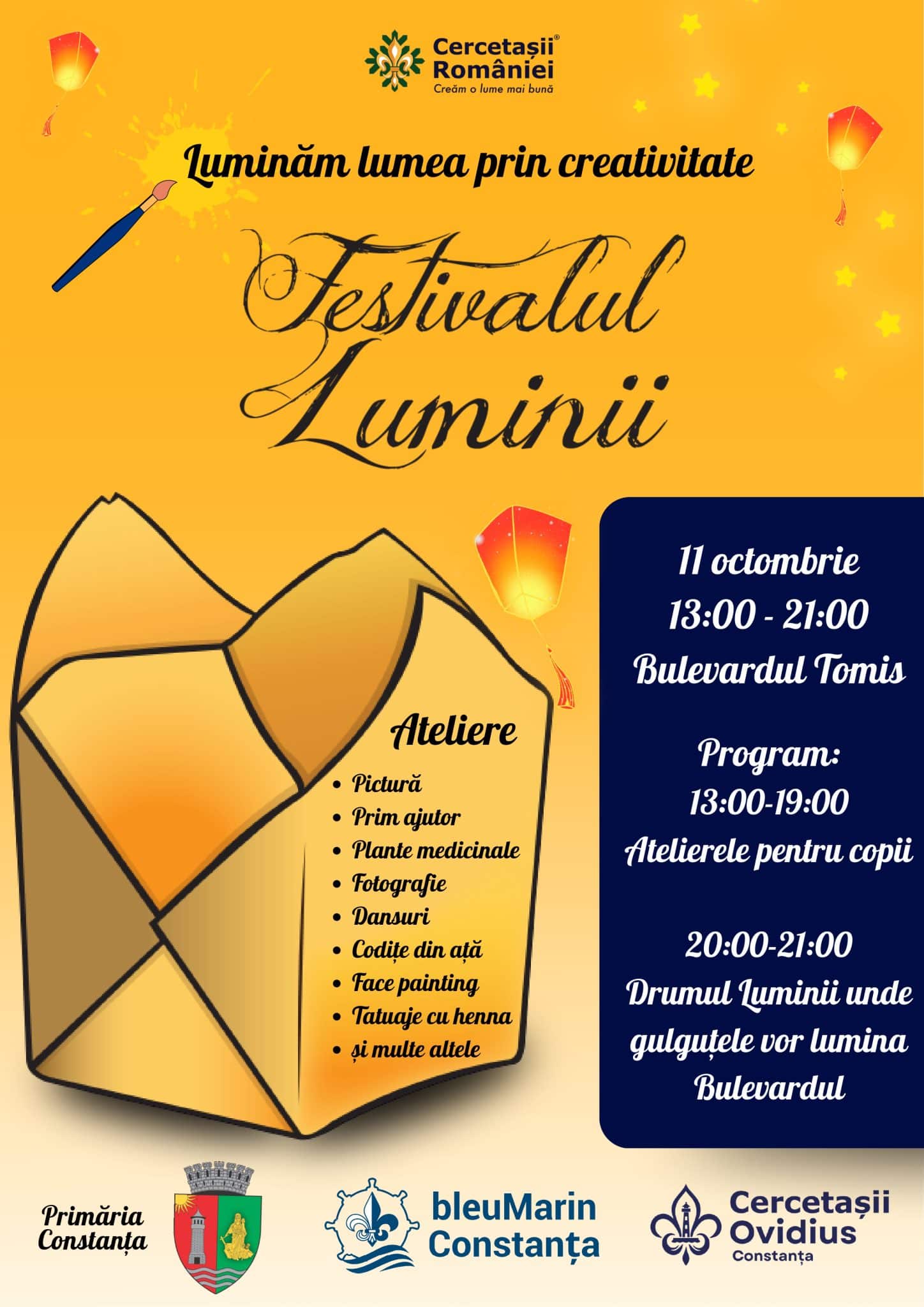 Bulevardul Tomis devine și în acest weekend pietonal. În prim plan va fi Festivalul Luminii