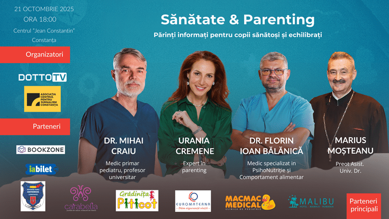 DOTTO TV și Centrul pentru Jurnalism Constanța vă invită la conferința-eveniment „Sănătate & Parenting”