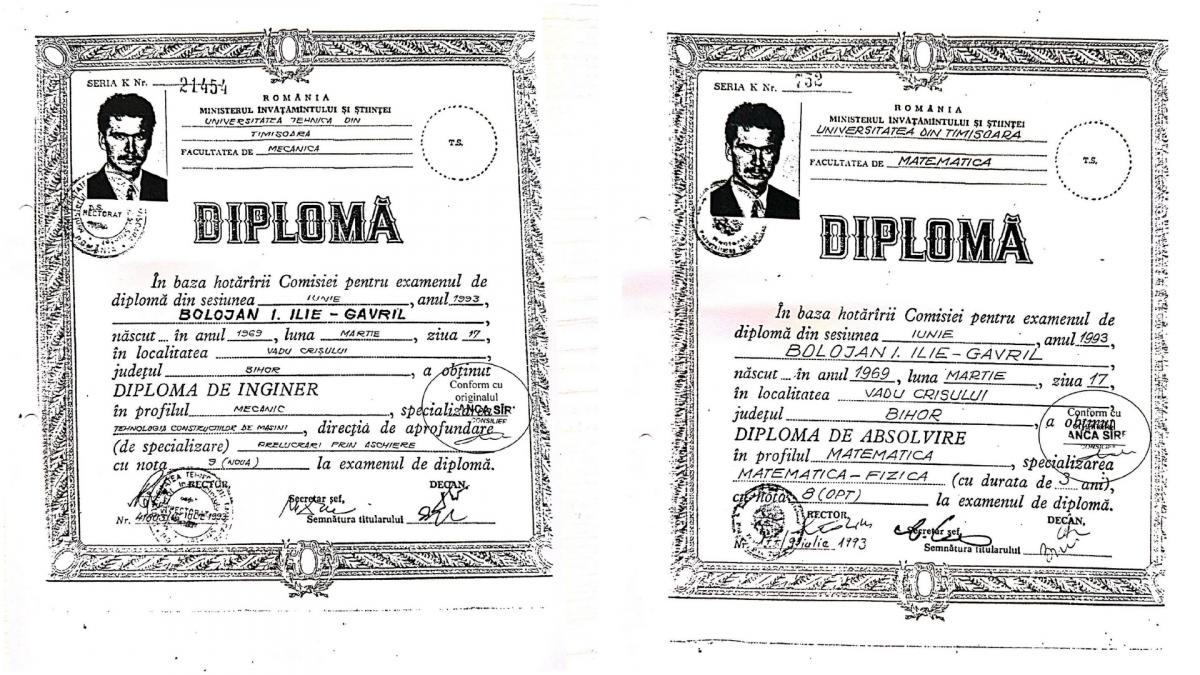 Bolojan și-a pus diplomele de inginer pe Facebook: „Toate informațiile referitoare la parcursul meu educațional sunt clare”